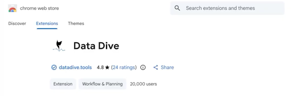 Data Dive Chrome Extension