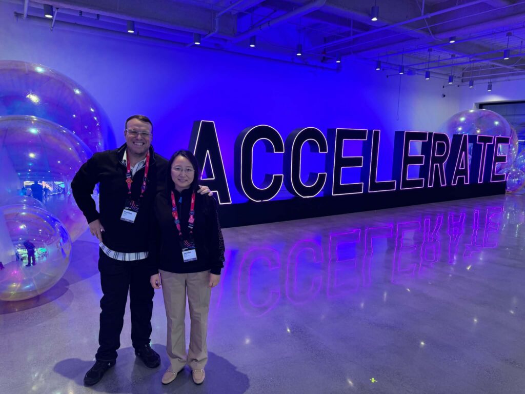 Data Dive CEO Brandon Young at the Amazon Accelerate 2026 sign in Seattle